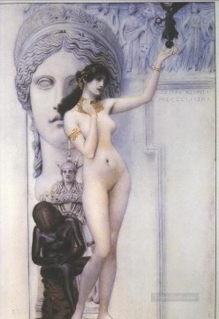  Klimt Canvas - Allegory of Sculpture Gustav Klimt Impressionistic nude